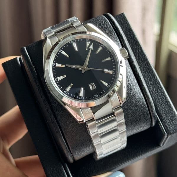 Luxury Brand Mens Automatic Mechanical Watch FULL Stainless Steel Silver 41mm Big Dial Men Hardlex Glass Super Fashion Casual Mens Montre De Luxe Wristwatches