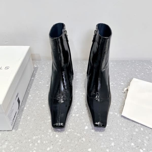 11 Black Leather stella Mini Ankle boot Womens Designer Platform booties Luxury motorcycle shoe wedge kitten heel Knight boot Outdoor sport Casual Martin work boots