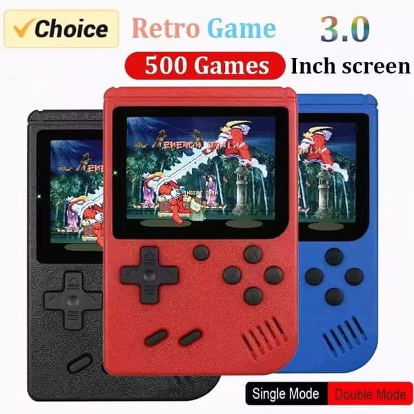 Retro Portable Mini Handheld Video Game Console 8-Bit 3.0 Inch LCD Color Kids Game Player Built-in 500 games For Kid Xmas Gift