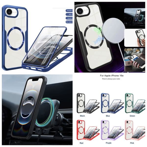 Magnetic Wireless Charging Full Body Coverage Cases For Iphone 17 Air 16 15 Plus 14 13 Pro MAX 12 11 X XS 360 Degree Clear Hard PC Acrylic TPU Magnet 2in1