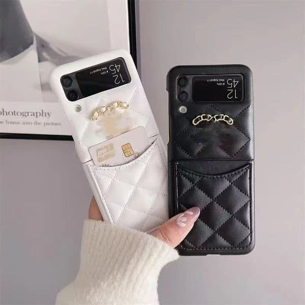 Fashion Leather Designer phone cases for Samsung Galaxy Z Flip Fold 2 3 4 5 6 7 8 9 Flip2 Flip3 Flip4 Flip5 Fold2 Fold3 Fold4 Fold5 Purse with Logo Box Packing