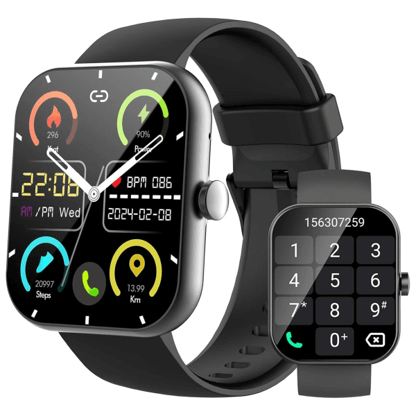 Smart Watch Answer/Make Calls 1.96" Smartwatches Fitness Tracker Sleep Monitor Pedometer 100+ Sport Modes IP68 Waterproof