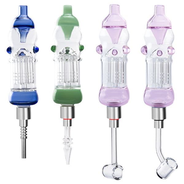 Vaping_Dream NC033 Spill-proof Nectar Collector Smoking Pipe 510 Ceramic Quartz Titanium Nail OD 32mm Arm Tree Perc Colorful Nectar Collectors