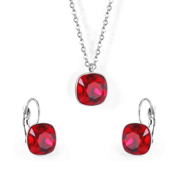 New Fashion Women Men Silver Gold Stainless Steel Circle Round Color Zircon Pendant Necklace Earrings Sets Jewelry