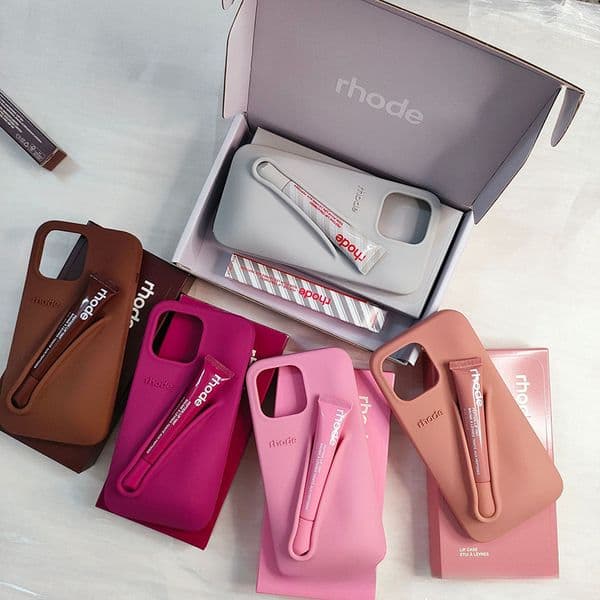 rhode phone case For iPhone 16 pro max 15 plus 14 13 12 11 Luxurys Designer Fashion iphone case with Lip Gloss phone case silicone with Gift box