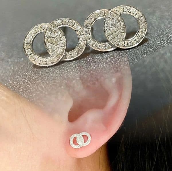 Stud Designer Gold Plated Letters Stud Earrings Brand Heart Loves Women Earring Jewelry Accessory Party Wedding Gift