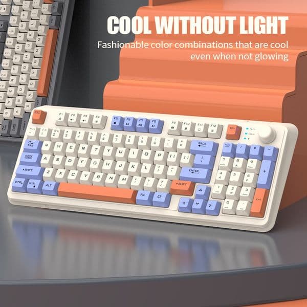 Xuan Yinhu K94 wireless Bluetooth dual-mode keyboard three-color knob charging wireless keyboard computer notebook