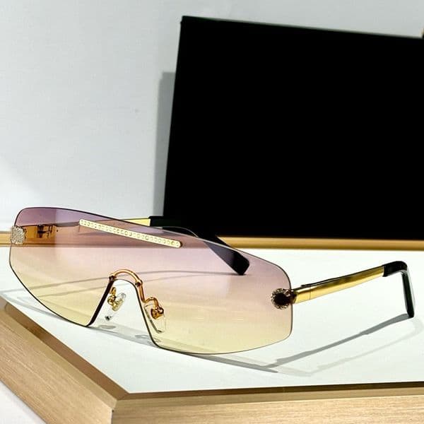 Women frameless shield sunglasses 25SS fashion gradient polarized lenses glasses designer frame letter logo UV400 protective Lady beach Eyewear 4267