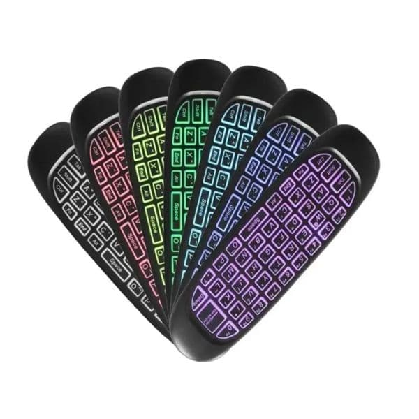 C120 RGB 7 Backlight Fly Air Mouse Gyro Sensor Wireless 2.4G RF Keyboard Remote Control For Gaming Android Smart TV Box Computer