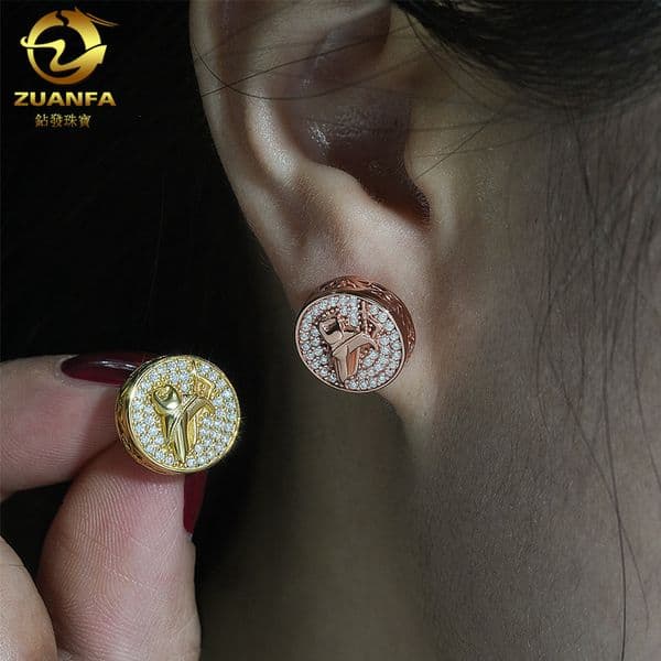 2024 new moissanite earrings s925 silver moissanite D-color VVS personalized trendy earrings