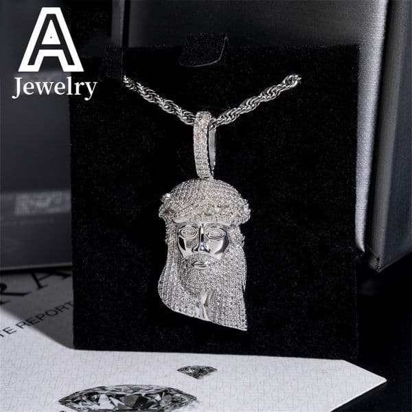 Iced Out Chain Pendant Personalized Moissanite Necklace Hip Hop Jesus Pendants
