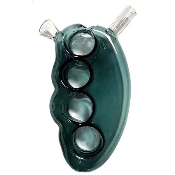 Chic Dual-Colored Pyrex Smoker's Piece: Strong Build Complemented by a Heptagonal Shredded Filter