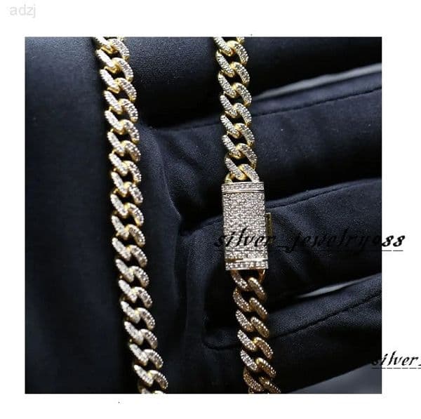 2024 Top Quality Hip Hop Jewelry Silver Gold Plated Necklace Vvs Moissanite Diamond Cuban Link Chain Necklace for Men