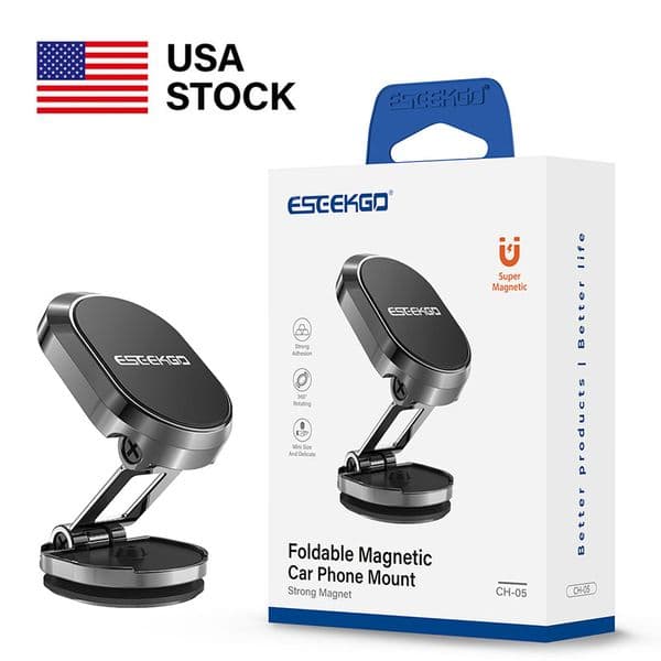 USA STOCK ESEEKGO CH-05 Foldable Magnetic Car Phone Mount With Retail Package ship in 2 days (10/100)
