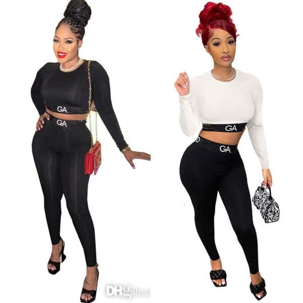 Designer Tracksuits For Womens Two Pieces Pants Set New Letters Printed Long Sleeved Sexy Fashion Tights Hip Suits