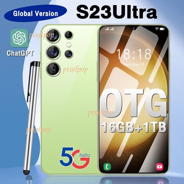 New S23 Ultra7.3 "16GB+1TB Android 4G smartphone Unlock Touch Screen Phone Androids Camera Telephone HD Display Face Recognition