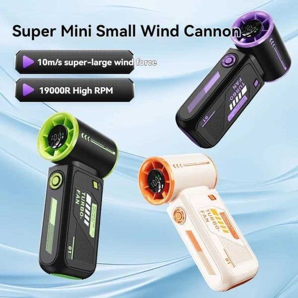 Portable digital display handheld fan 100 level mechanical high-speed small wind cannon USB charging fan outdoor mini small fan X250329