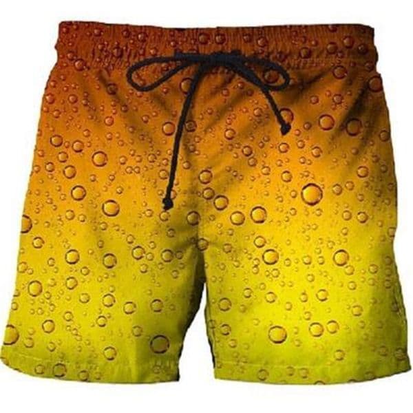 New beer 3D men's beach with printed side pockets for casual sports shorts