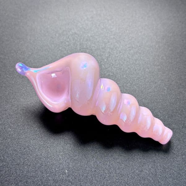 4.3inch Pink Conch Glass Spoon Hand Pipe Elegant Cute Spoon Tobacco Pipes Smoking Bowl Handicraft
