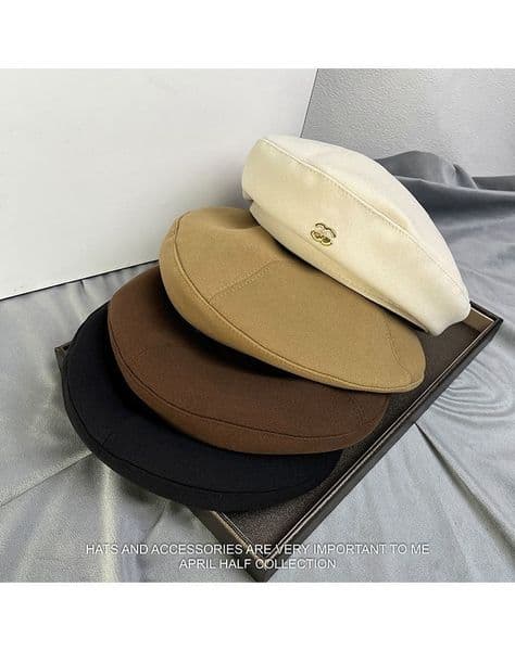 Berets Berets Hats for Men Women - Stylish Wool Blend Triumphal Beret Autumn Winter Fashion Warm Cashmere Street Cap for Girls and Ladies