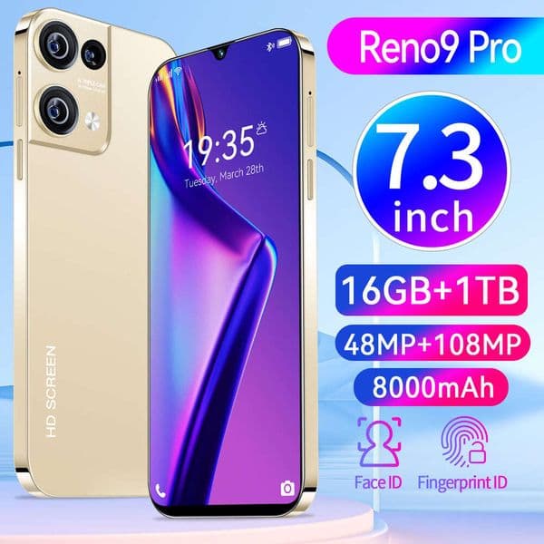 new arrival 2025 Reno9Pro smartphone 7 3 inch high definition screen 2+16g Android15