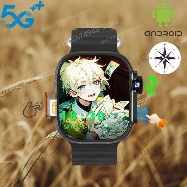 GOLDENSPIKE S10 Ultra 3 MAX 4G 5G Smartwatch Touch ID 2.29inch Amoled Smart Watch With 180° Rotating Camera GPS WIFI NFC Compass