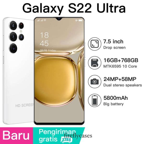 2025 Android S22 Ultra Smartphone: Large-Screen Device w/ HD Camera Technology
