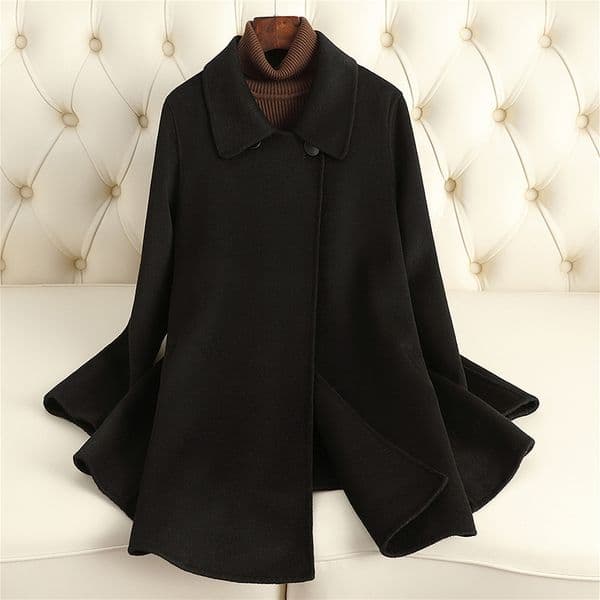 D3410 Double-faced cashmere coat for women, short, slim fit, high-end wool coat for women