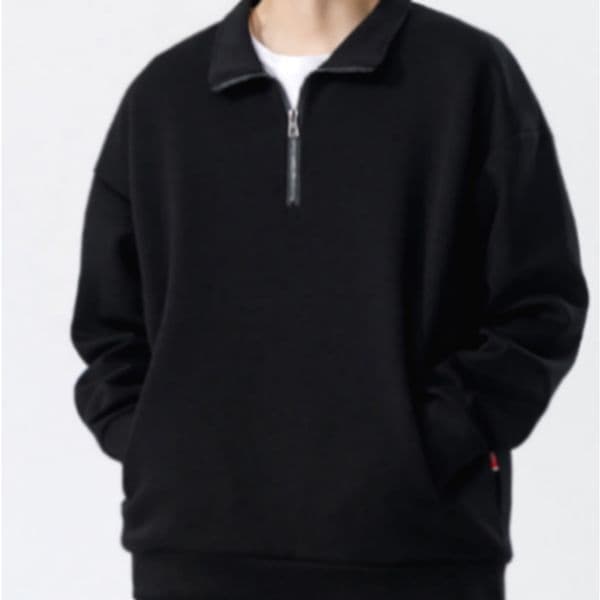 098 Round Neck Sweatshirt for Men Spring and Autumn Style Loose Solid Color