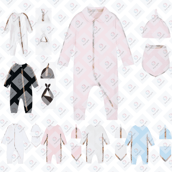 Baby Rompers & Jumpsuits for Newborns Rompers bib hat three-piece suit Boy Clothes New Romper Cotton Newborn Baby Girls Kids Designer Infant Jumpsuits Clothing