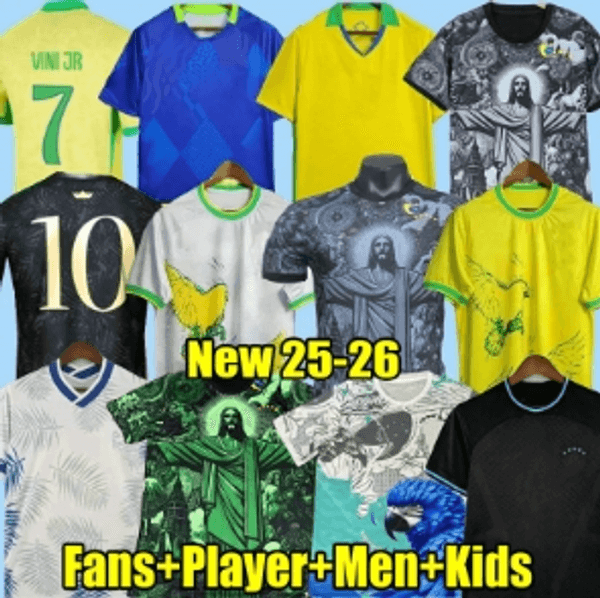 brazil jersey Soccer Jersey Copa America Cup NEYMAR VINI JR BrasIL National Team Football Shirt 23 24 25 JESUS Special Home Away Fans Player Mens Kids Kit Sets