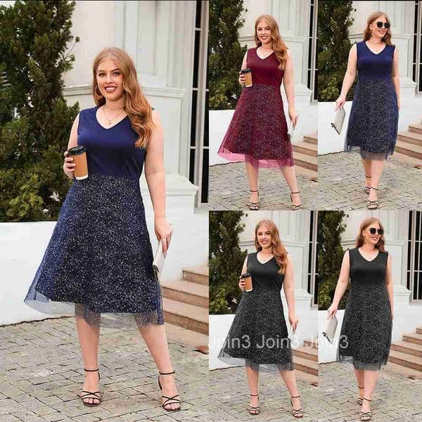 New Large Womens Clothing Large Casual Loose Fitting Dress Cocktail Party Dress