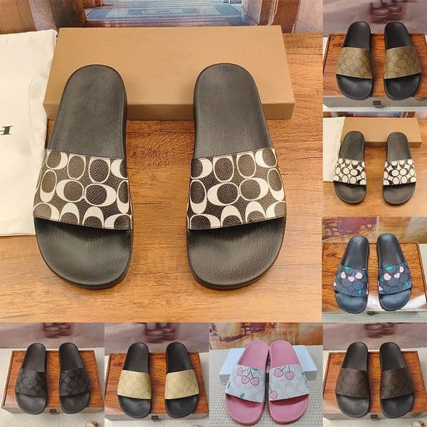 2025 designers sandals mens womens unisex flat slippers rubber Printing Leather soft Slip-On Classics slide beach comfortable mens shoes