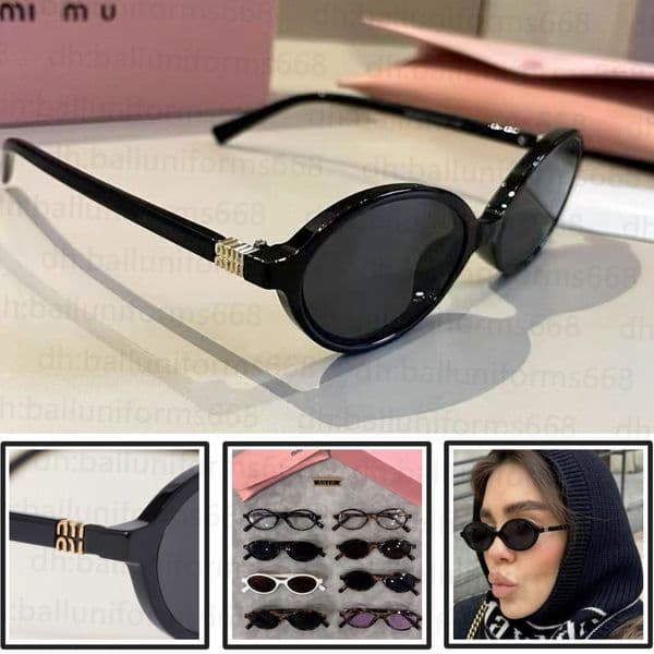 sunglasses Fashion glasses oval frame Designer miuemiue sunglasses womens anti-radiation UV400 Polarized lenses mens retro eyeglasses With box
