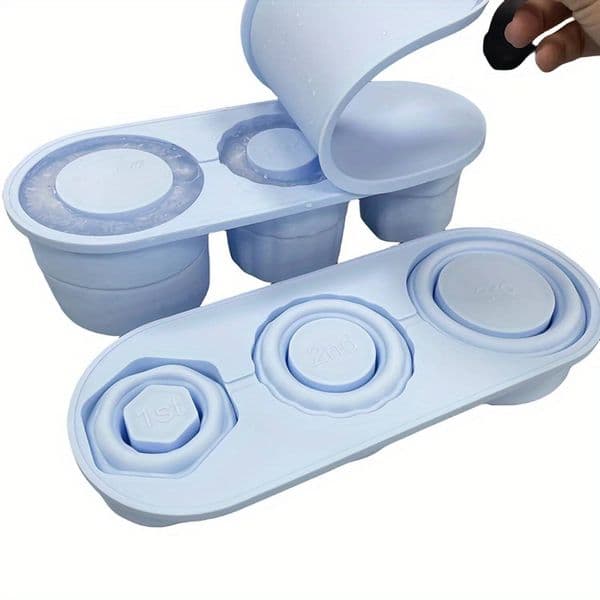 Foldable, Tray Collapsible, Cube Triple Easy to Remove Food Grade Silicone - and Restaurant Use mold Ice tray Foldable, Collapsible, -