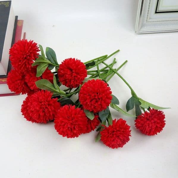 Artificial Ball Chrysanthemum Flowers Silk Allium Flowers Artificial Ball Silk Dandelion for Home Decoration and Wedding