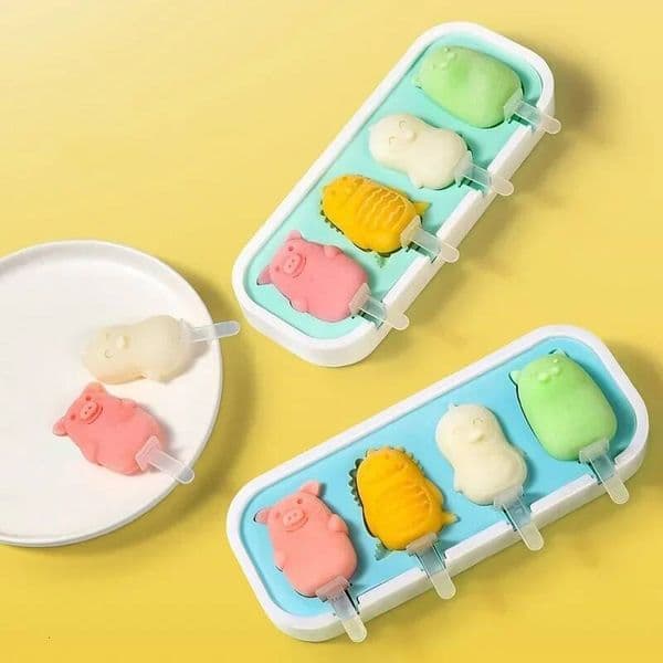 4 Gird Silicone Ice cream Maker household model DIY Homemade Popsicle Mold Kitchen Gadgets Accessories