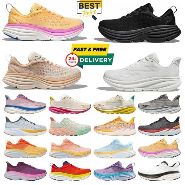 2025 clifton 9 kawana for mens running shoes designer bondi 8 pink triple black white blue grey purple orange men womens outdoor trainers sneakers