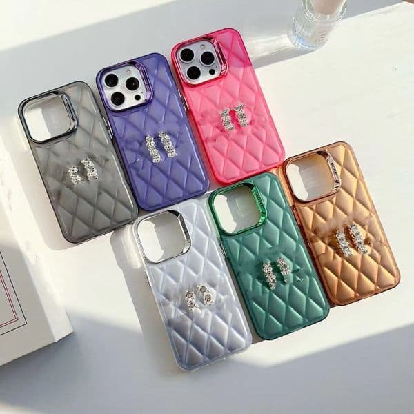 Luxury phone case iPhone 16 Pro Max, 15 Plus 14 13 12 Pro 11 Designer phone case Ultra-thin shockproof female anti-drop Electroplated silver anti-drop