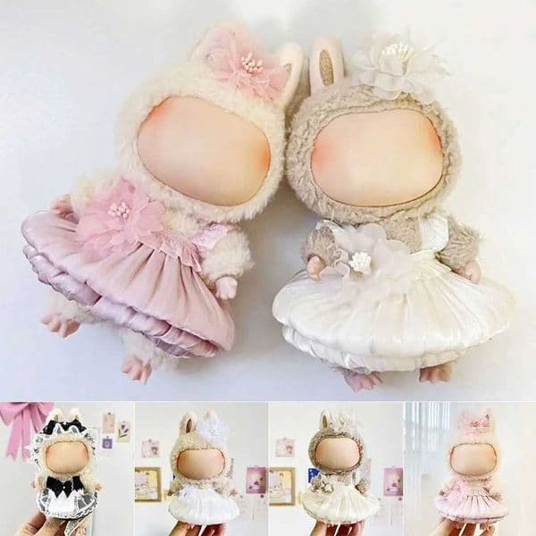 Doll Clothes For 17cm Labubu Doll Clothes Outfit Plush Coat Dresses Doll Accessories Changing Dressing Game Toys X250526