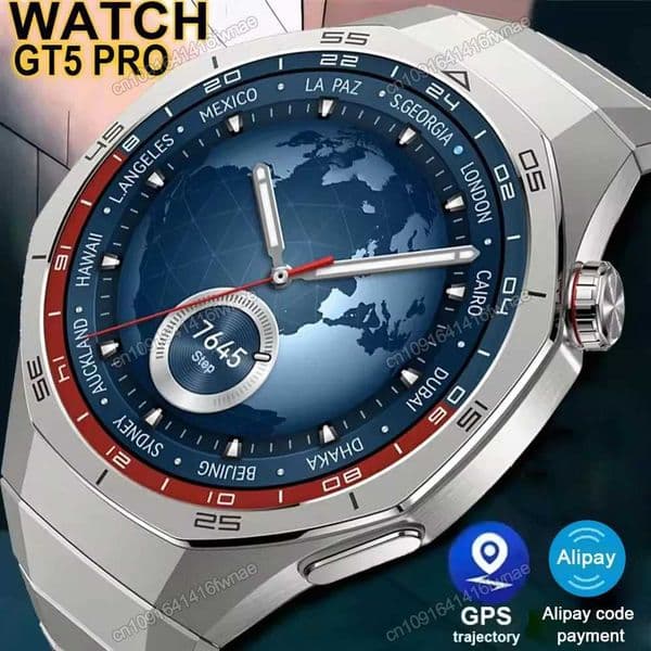 2025 New Watch GT5 Pro Smart Watch HD AMOLED Sn GPS Tracker ethoth Call Health Sport IP68 Waterproof Smartwatch Men WomenXJ250513