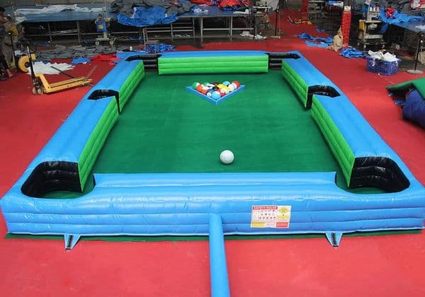 Funny Billiard Sport game inflatable football snooker table,soccer pool table for amusement park with blower