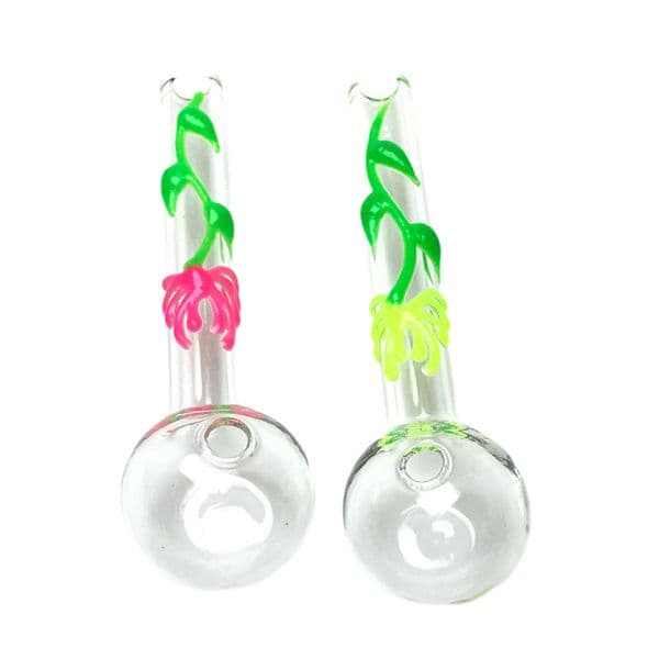 4 Inch Chrysanthemum Glass Oil Burner Pipe with 30mm Big Ball 3D Colorful Drawn Thick Pyrex Hand Smoking Tube