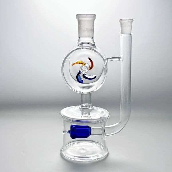 Mini Recycler 5.3inch Windmill Glass Bong Perc Heady Water Pipe Smoking Bubbler Shisha Hookah with 10mm oil burner pipe & hose & 14mm joint