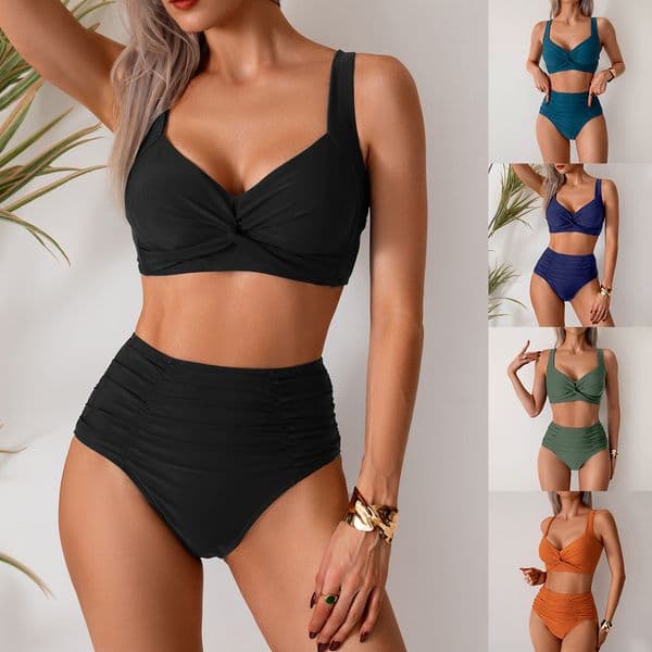 2025 New Swimsuit for Women Sexy High Waist Two-Piece Swimwear Bikini