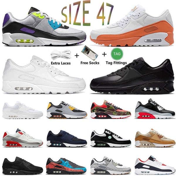 Top Airness 90 Running Shoes Caramel What The Black White Size 13 Mens Women Infrared Bordeaux Light Blue Camo Green 90s Futura Trainers Sneakers 36-47