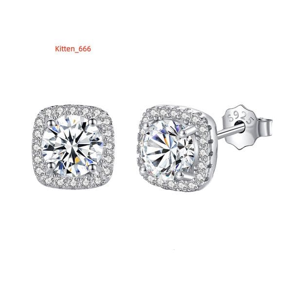 Wholesale Moissanite 925 Sterling Silver GRA Certified Halo Diamond Stud Earrings Women Jewelry Moissanite Earring