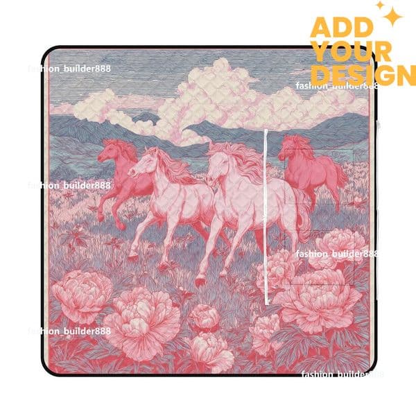 Custom H Designer Picnic Blankets Horse Luxury Waterproof Sandproof Foldable Compact Beach Blanket Outdoor Mat for Spring Summer Camping Park Travel Grass H28