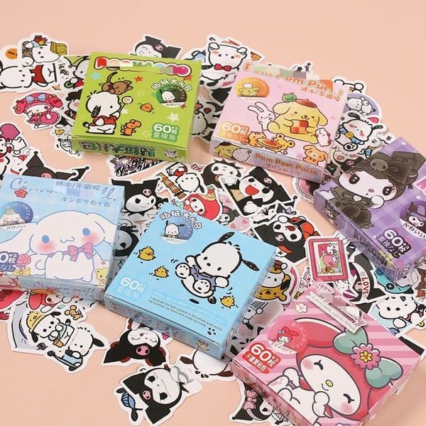 60pcs Anime Stickers Toy Accessories Y2K Things Stickers Waterproof Stickers Kid Toy With Fast Shipping