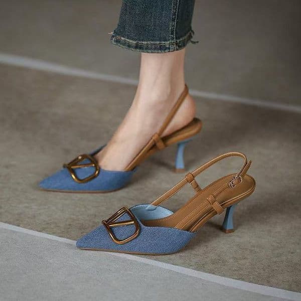 Free shipping Designer Dress Shoes Sharp pointed thin heel 2026 new fashion temperament versatile denim comfortable high heels